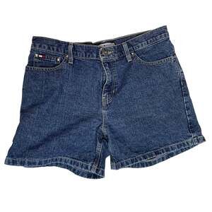 Tommy Hilfiger Boyfriend Denim Shorts Women’s Size 5 Blue Flag Logo